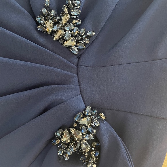 GIA FRANCO - 12921 EMBELLISHED BATEAU TRUMPET DRESS WITH SLIT - Navy Size 16 - Picture 13 of 16